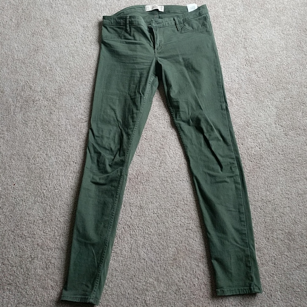 Olive green skinny jeans